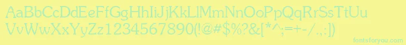 FinessesskRegular-Schriftart – Grüne Schriften auf gelbem Hintergrund