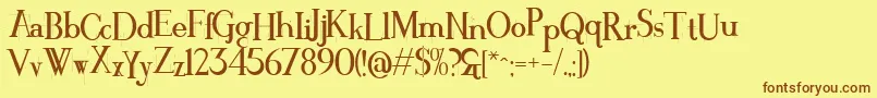 Crackin-Schriftart – Braune Schriften auf gelbem Hintergrund