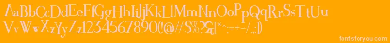 Crackin-Schriftart – Rosa Schriften auf orangefarbenem Hintergrund