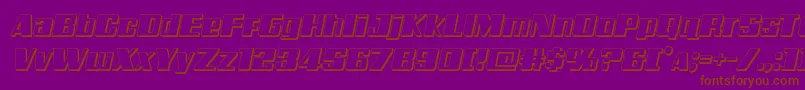 Galacticstorm3Dital-Schriftart – Braune Schriften auf violettem Hintergrund