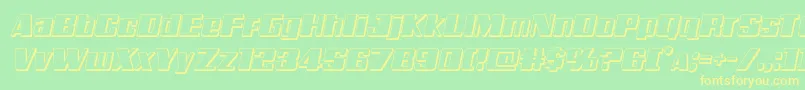 Galacticstorm3Dital Font – Yellow Fonts on Green Background