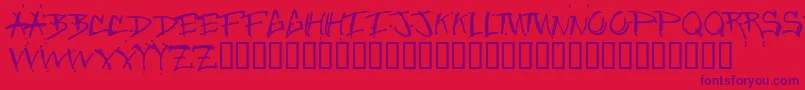 Jungle Font – Purple Fonts on Red Background