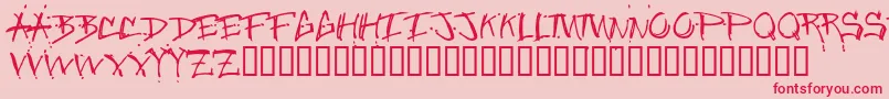 フォントJungle – ピンクの背景に赤い文字