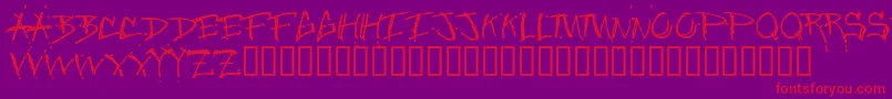 Jungle-fontti – punaiset fontit violetilla taustalla