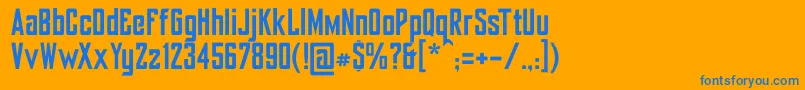 Yorkbailehill Font – Blue Fonts on Orange Background