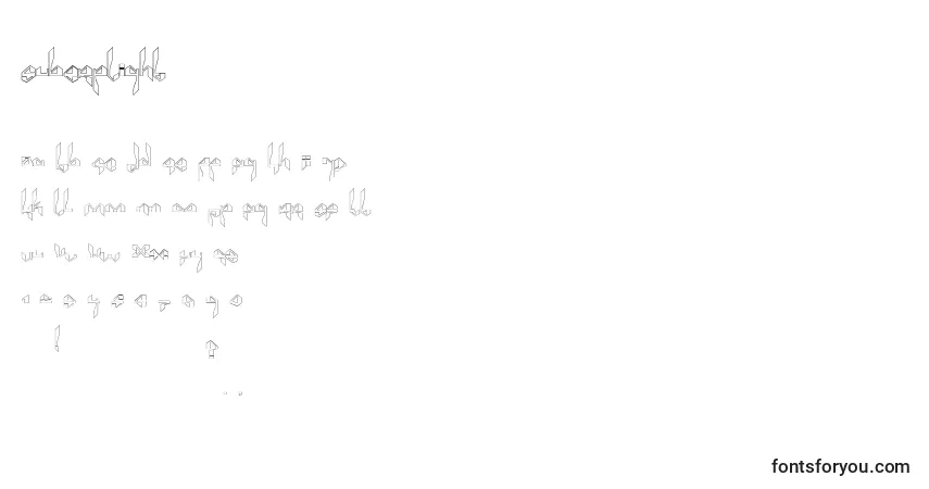 Schriftart SuberpLight – Alphabet, Zahlen, spezielle Symbole