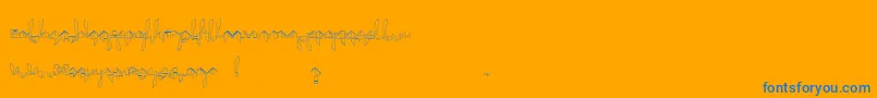 SuberpLight-Schriftart – Blaue Schriften auf orangefarbenem Hintergrund