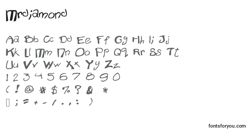 Шрифт Mrdiamond – алфавит, цифры, специальные символы