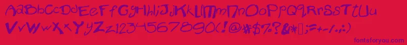 Mrdiamond Font – Purple Fonts on Red Background