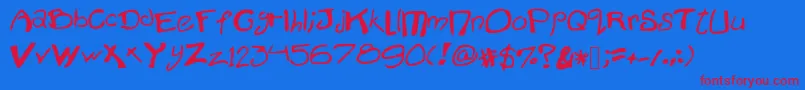 Mrdiamond Font – Red Fonts on Blue Background