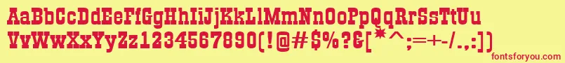 GildiaexpBold Font – Red Fonts on Yellow Background