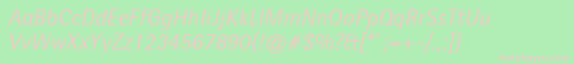 AgfarotissemisansItalic Font – Pink Fonts on Green Background