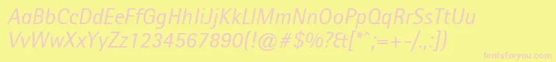 En savoir plus sur la police AgfarotissemisansItalic Police AgfarotissemisansItalic – polices roses sur fond jaune