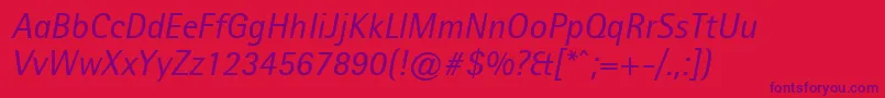 AgfarotissemisansItalic Font – Purple Fonts on Red Background