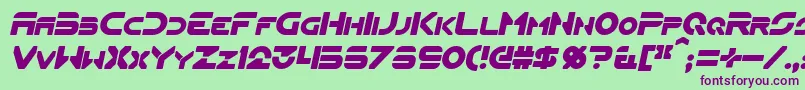 FlynnItalic Font – Purple Fonts on Green Background