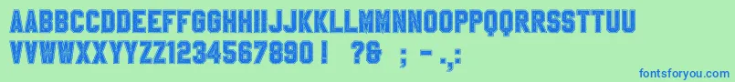 SablonUpCollegeAlt Font – Blue Fonts on Green Background
