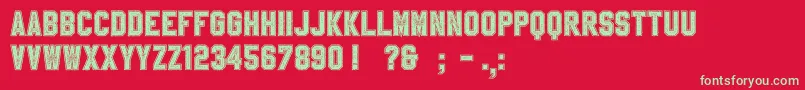 SablonUpCollegeAlt Font – Green Fonts on Red Background