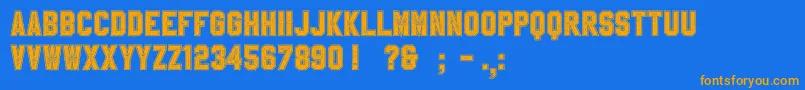 SablonUpCollegeAlt Font – Orange Fonts on Blue Background