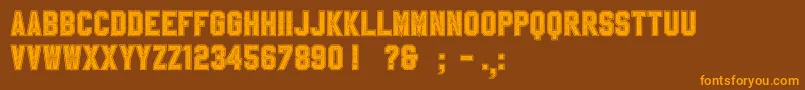 SablonUpCollegeAlt Font – Orange Fonts on Brown Background