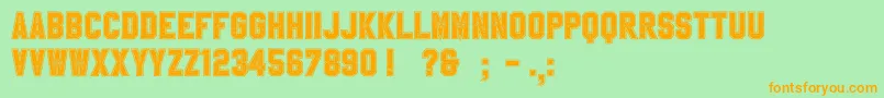 SablonUpCollegeAlt Font – Orange Fonts on Green Background