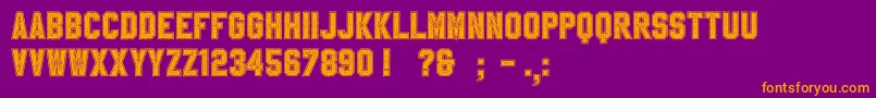 SablonUpCollegeAlt Font – Orange Fonts on Purple Background