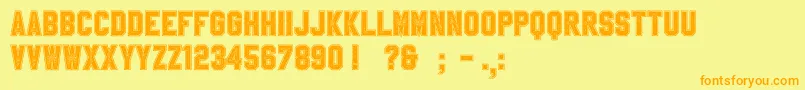 SablonUpCollegeAlt Font – Orange Fonts on Yellow Background