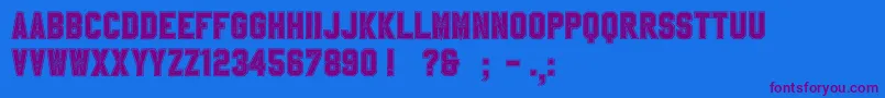 SablonUpCollegeAlt Font – Purple Fonts on Blue Background
