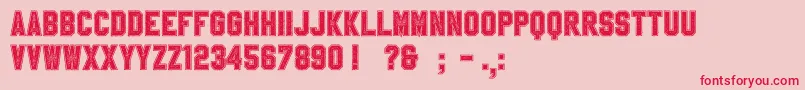 SablonUpCollegeAlt Font – Red Fonts on Pink Background