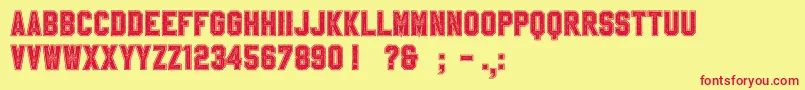 SablonUpCollegeAlt Font – Red Fonts on Yellow Background