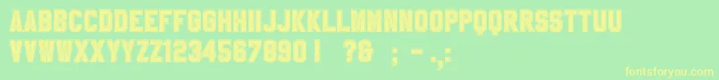 SablonUpCollegeAlt-Schriftart – Gelbe Schriften auf grünem Hintergrund