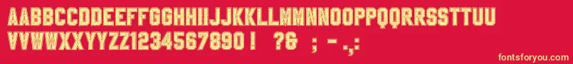 SablonUpCollegeAlt Font – Yellow Fonts on Red Background