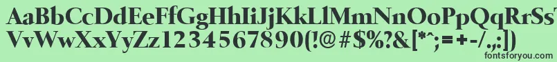 フォントBelfastserialXboldRegular – 緑の背景に黒い文字