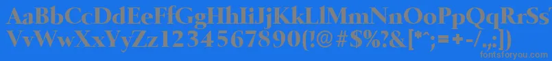 BelfastserialXboldRegular Font – Gray Fonts on Blue Background