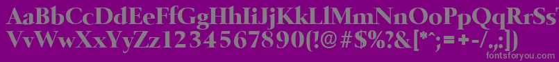 BelfastserialXboldRegular-Schriftart – Graue Schriften auf violettem Hintergrund