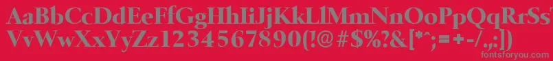 BelfastserialXboldRegular-Schriftart – Graue Schriften auf rotem Hintergrund