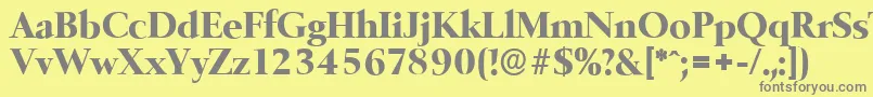 BelfastserialXboldRegular Font – Gray Fonts on Yellow Background