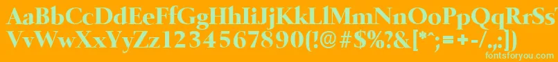 BelfastserialXboldRegular Font – Green Fonts on Orange Background