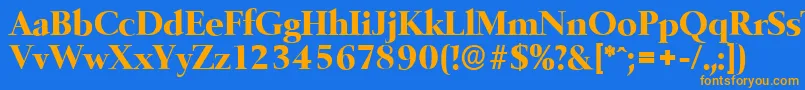 BelfastserialXboldRegular Font – Orange Fonts on Blue Background
