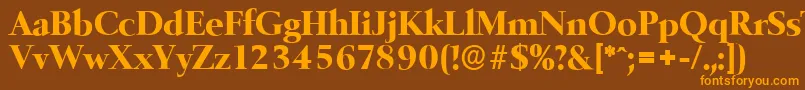 BelfastserialXboldRegular Font – Orange Fonts on Brown Background