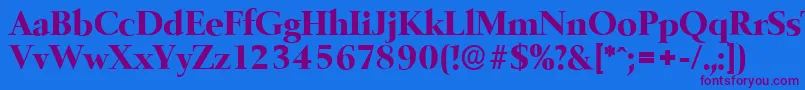 BelfastserialXboldRegular Font – Purple Fonts on Blue Background