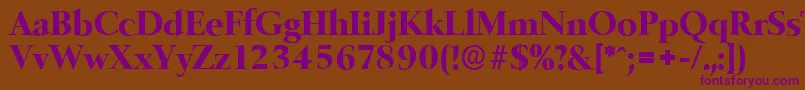 BelfastserialXboldRegular Font – Purple Fonts on Brown Background