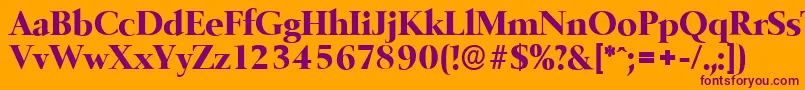 BelfastserialXboldRegular Font – Purple Fonts on Orange Background