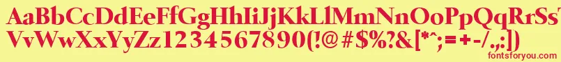 BelfastserialXboldRegular Font – Red Fonts on Yellow Background