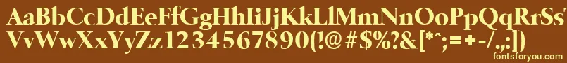 BelfastserialXboldRegular Font – Yellow Fonts on Brown Background