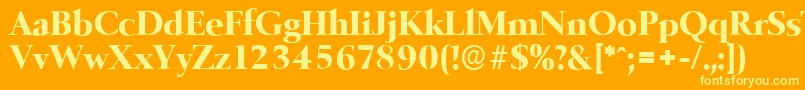 BelfastserialXboldRegular Font – Yellow Fonts on Orange Background