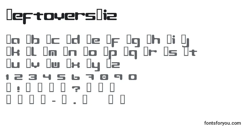 Czcionka LeftoversIi2 – alfabet, cyfry, specjalne znaki