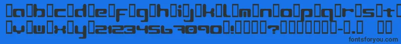 フォントLeftoversIi2 – 黒い文字の青い背景