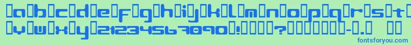 フォントLeftoversIi2 – 青い文字は緑の背景です。