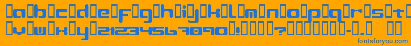 フォントLeftoversIi2 – オレンジの背景に青い文字