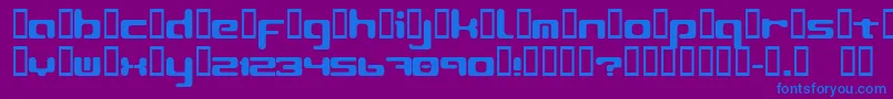 フォントLeftoversIi2 – 紫色の背景に青い文字